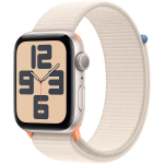 Apple Watch SE (GPS) - 2ª generazione - 44 mm - starlight aluminum - smartwatch con sport loop - nylon - starlight - dimensione del polso: 145-220 mm - 32 GB - Wi-Fi, Bluetooth - 32.9 g
